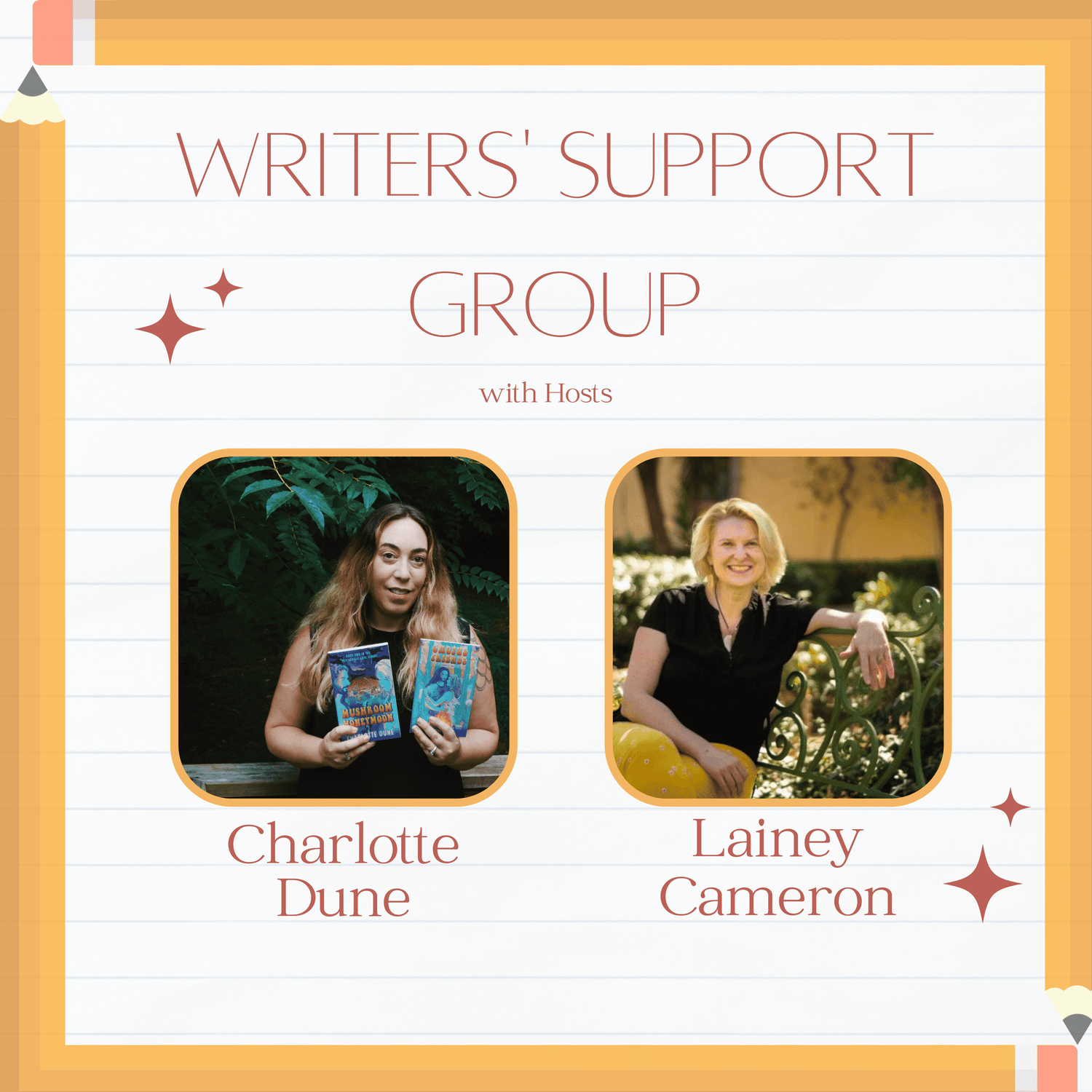 The Writers Support Group with Authors Lainey Cameron and Charlotte Dune